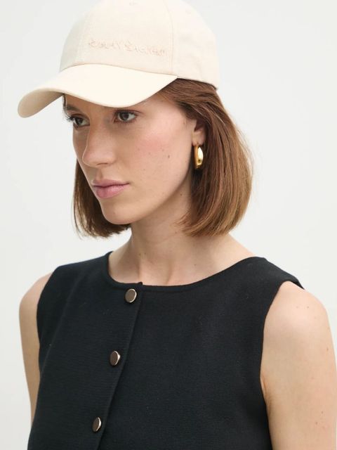 Ruslan Baginskiy czapka z daszkiem bawełniana kolor beżowy gładka BSB035-C-FL