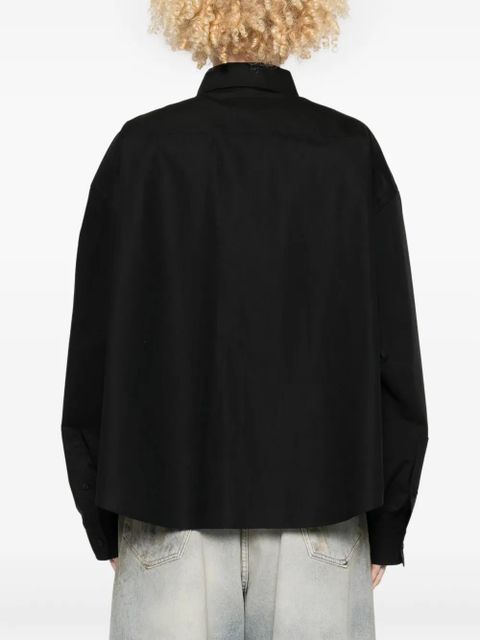 Balenciaga logo-embroidered shirt - Black