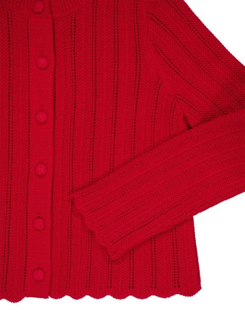 Altuzarra Mariette buttoned open-knit cardigan - Red