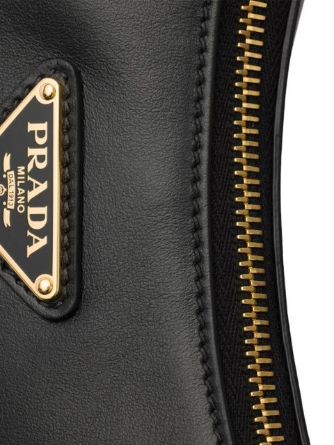 Prada mini Arqué leather shoulder bag - Black