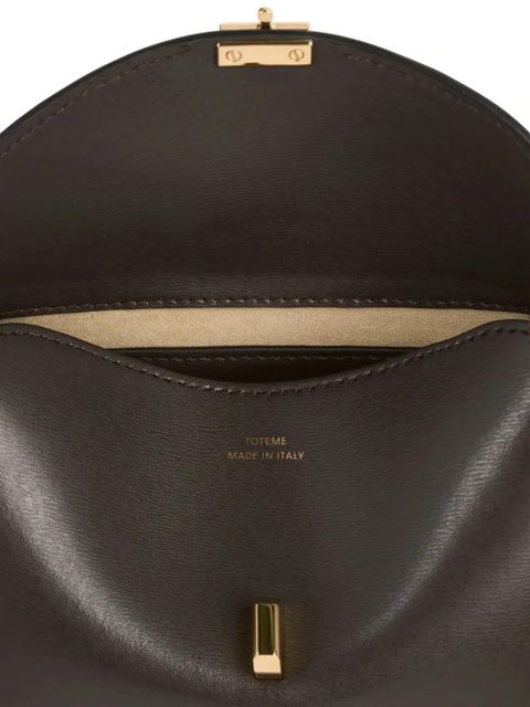 TOTEME Mini T-lock leather clutch bag - Brown