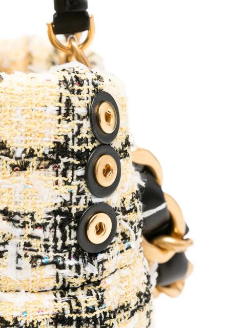Balmain tweed chain tote bag - Yellow
