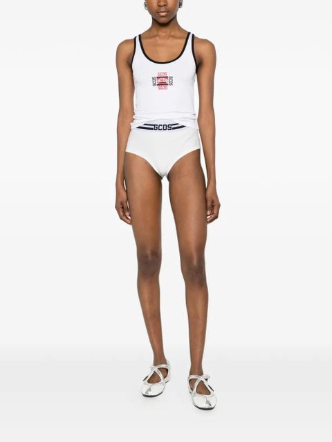 GCDS logo-print contrast-trim tank top - White - zdjęcie produktu nr 2