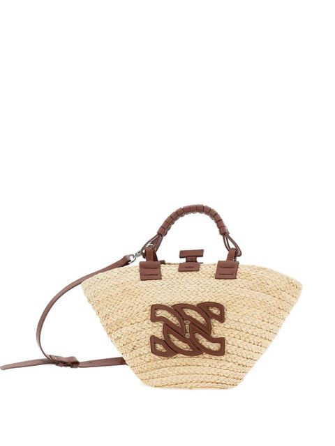 Casadei Panara woven straw tote bag - Neutrals