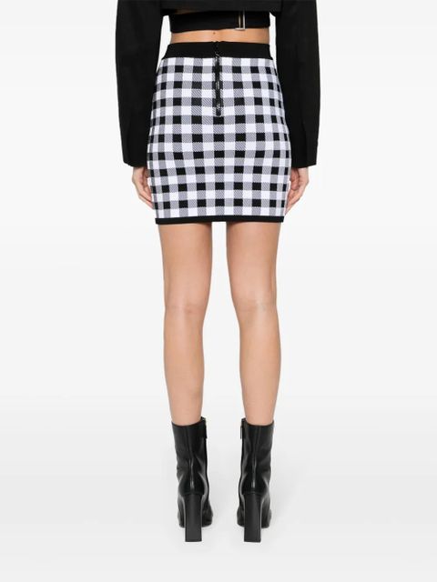 Balmain gingham fine-knit miniskirt - Black
