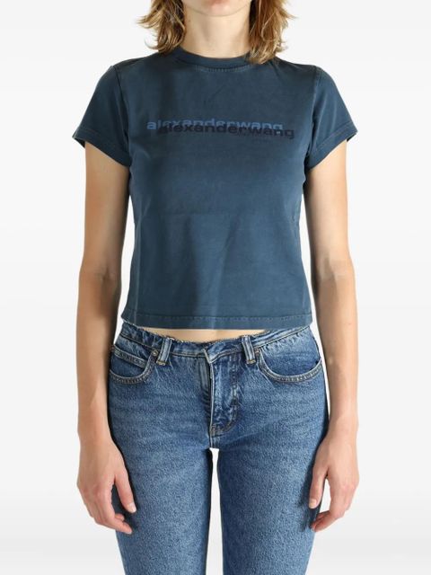 Alexander Wang logo-print short-sleeve T-shirt - Blue