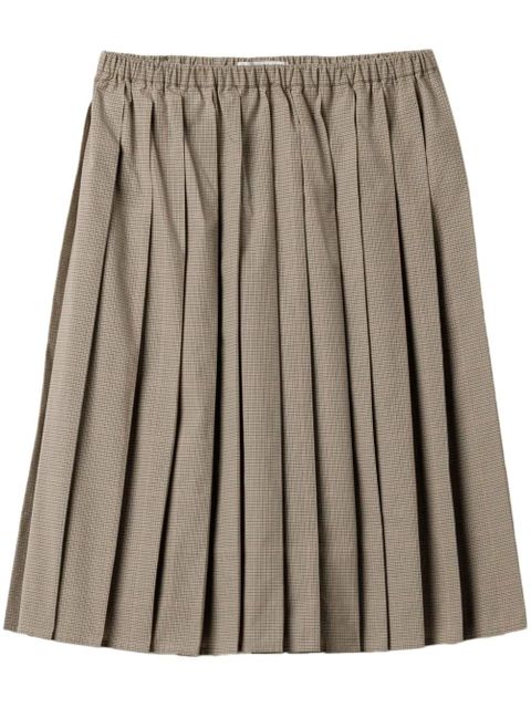 Miu Miu checked pleated midi skirt - Green - zdjęcie produktu nr 1