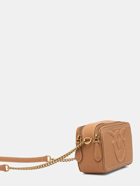 Pinko torebka skórzana kolor brązowy 103799 A1LF - zdjęcie produktu nr 2