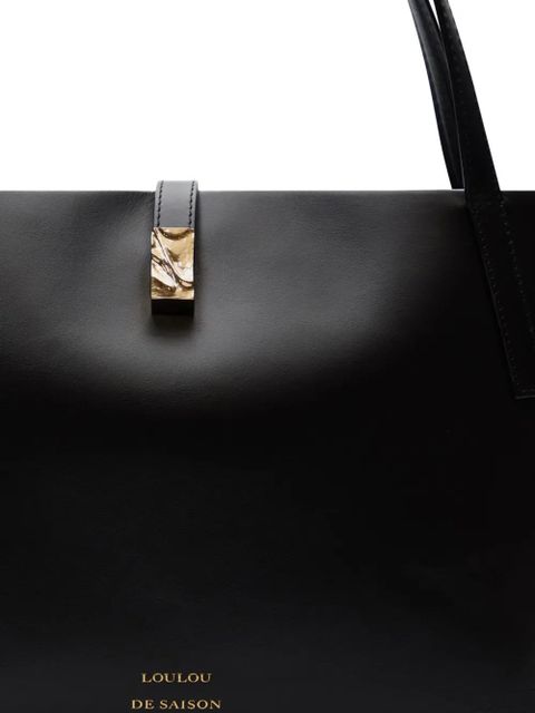 LouLou de Saison Cary leather tote bag - Black