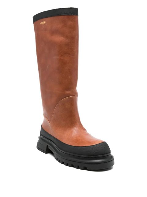 Missoni leather platform boots - Brown