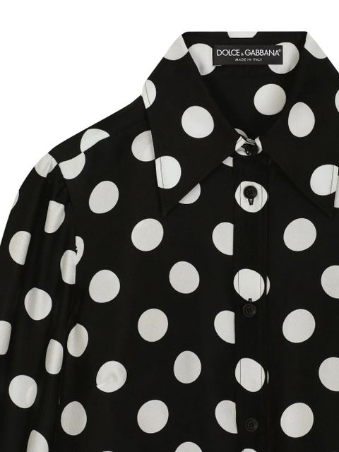 Dolce & Gabbana polka-dot silk twill shirt - Black - zdjęcie produktu nr 2