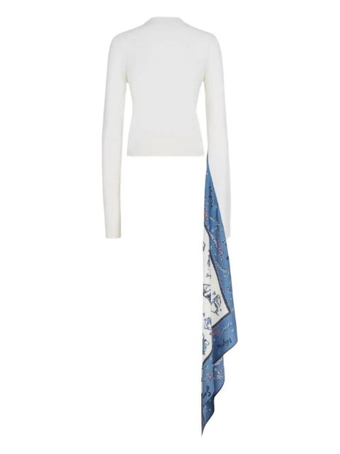FENDI silk-panel wool jumper - White - zdjęcie produktu nr 2