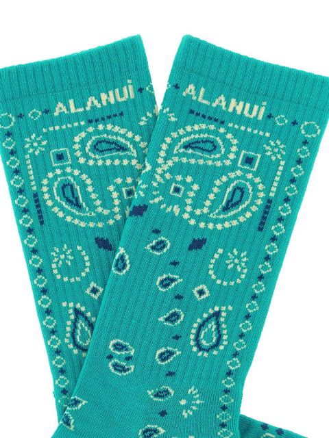 Alanui bandana ribbed socks - Green - zdjęcie produktu nr 2