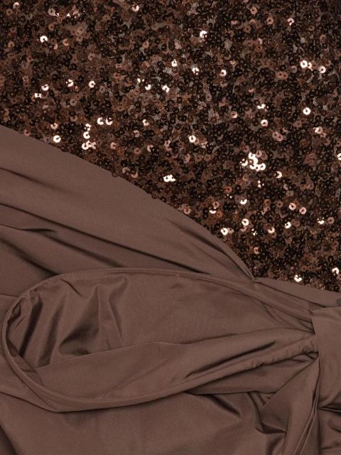 ROTATE BIRGER CHRISTENSEN sequins-bow mini dress - Brown