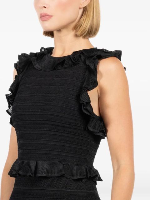 ZIMMERMANN tiered ruffle midi dress - Black