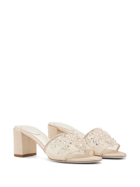 René Caovilla 80mm crystal-embellished mules - Neutrals - zdjęcie produktu nr 2