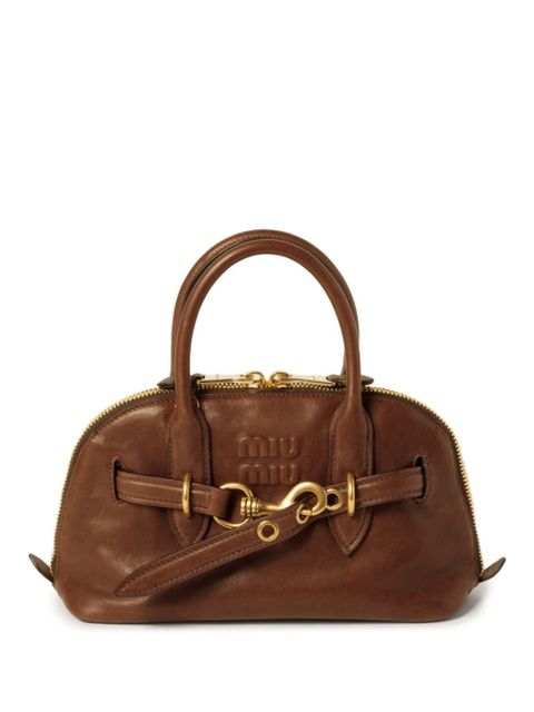 Miu Miu Aventure leather tote bag - Brown - zdjęcie produktu nr 1