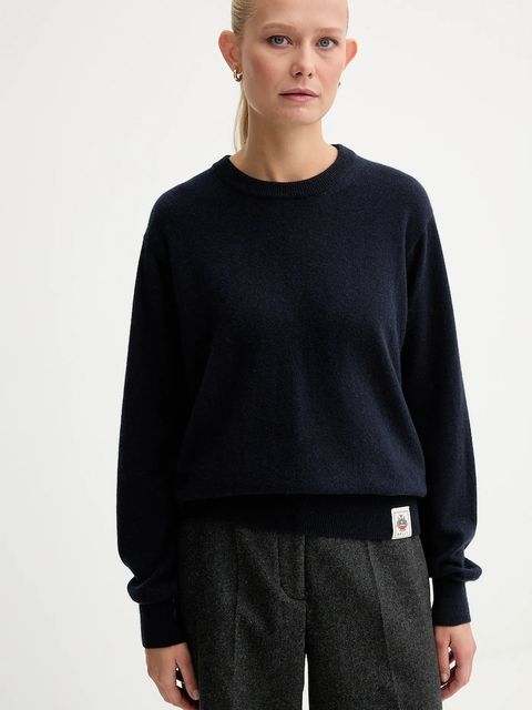 Bally sweter kaszmirowy damski kolor granatowy lekki WKN0BA