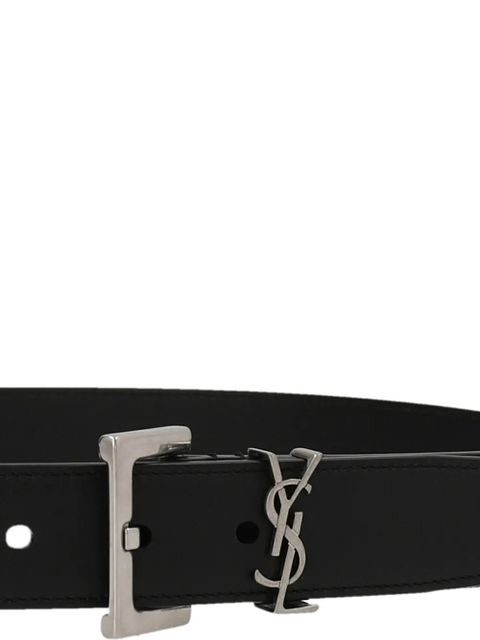 Saint Laurent monogram smooth leather belt - Black