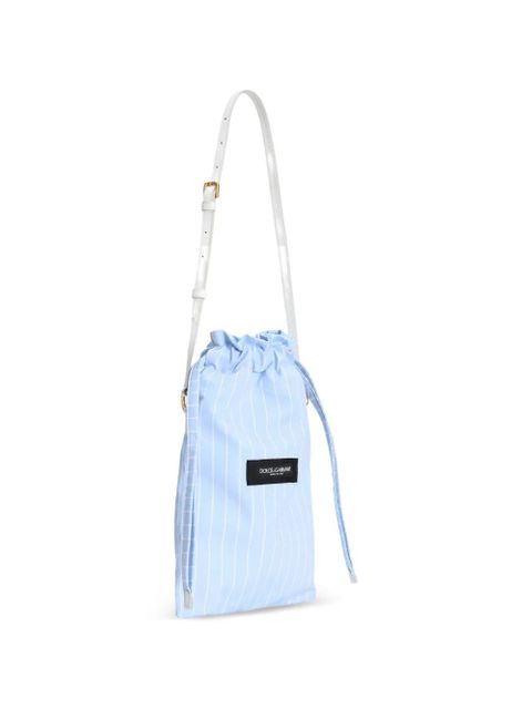 Dolce & Gabbana striped bucket bag - Blue