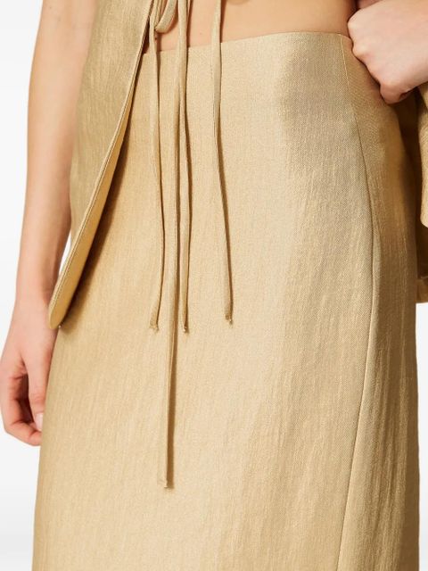 TWINSET slit midi skirt - Neutrals