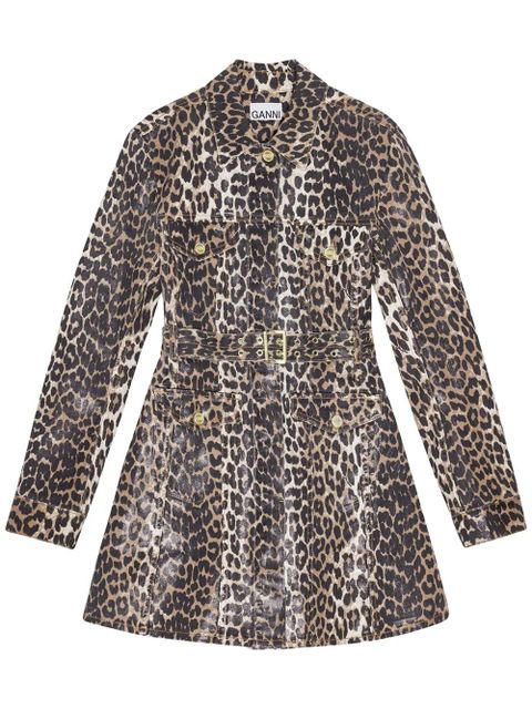 GANNI leopard-print denim dress - Brown - zdjęcie produktu nr 1