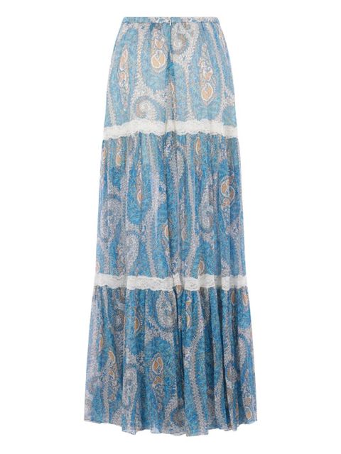ETRO paisley lace maxi skirt - Blue - zdjęcie produktu nr 2