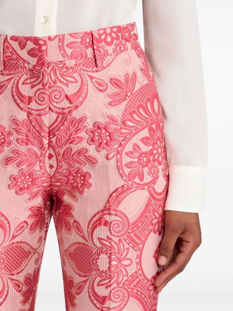 ETRO paisley-jacquard cigarette trousers - Red