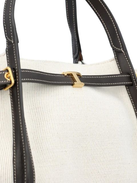 Tod's T buckle canvas tote bag - Neutrals