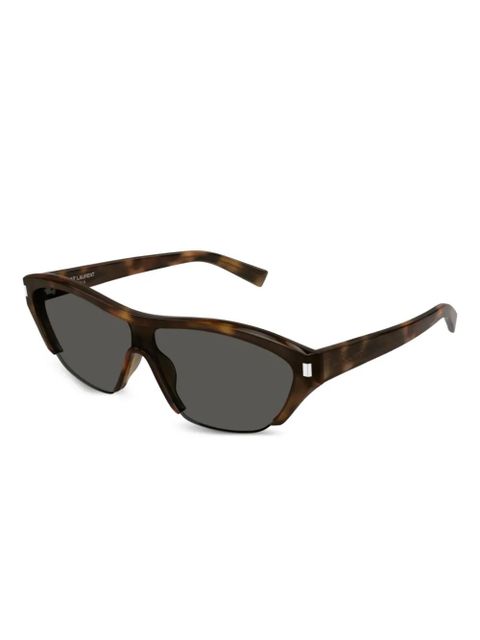 Saint Laurent Eyewear logo-print sunglasses - Brown - zdjęcie produktu nr 2