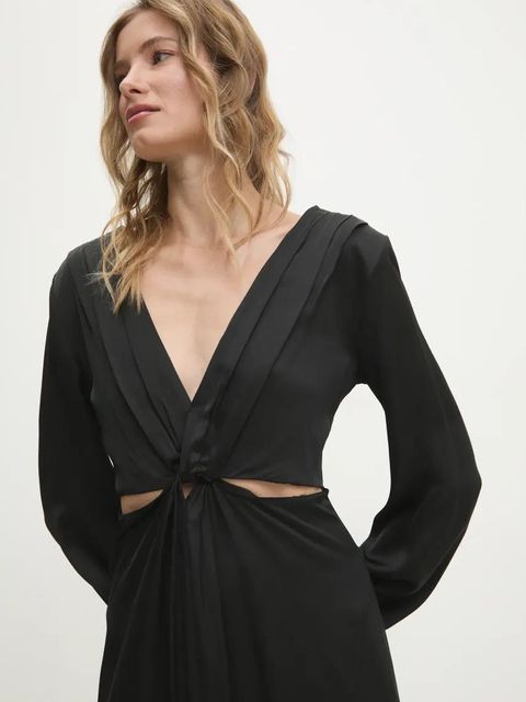 Answear.LAB sukienka kolor czarny midi rozkloszowana