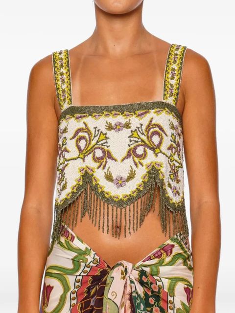 Agua By Agua Bendita Aida Aura beaded top - Neutrals