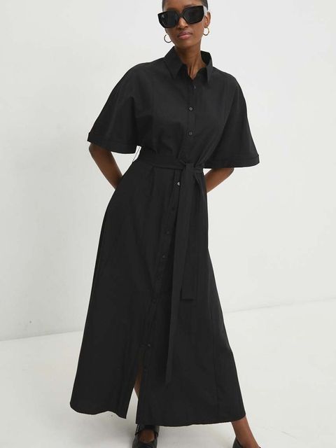 Answear.LAB sukienka kolor czarny maxi rozkloszowana - zdjęcie produktu nr 1