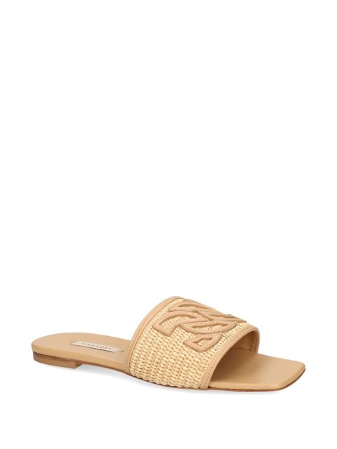 Casadei Portofino woven-raffia slides - Neutrals
