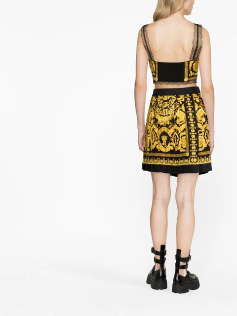 Versace Barocco-print pleated skirt - Black - zdjęcie produktu nr 2