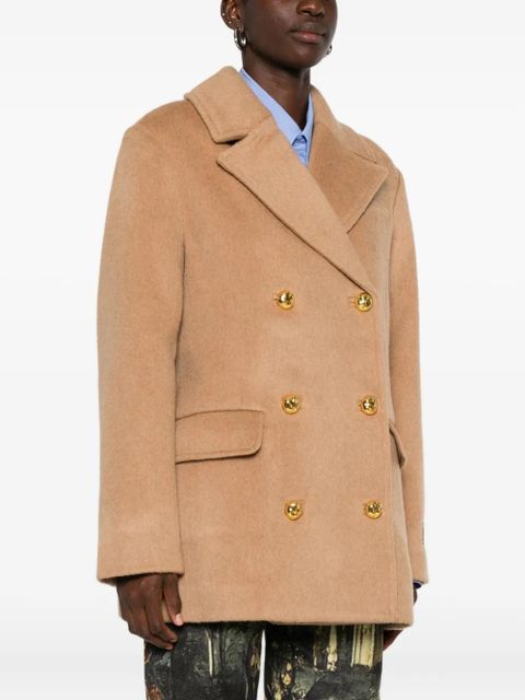 GANNI double-breasted jacket - Neutrals