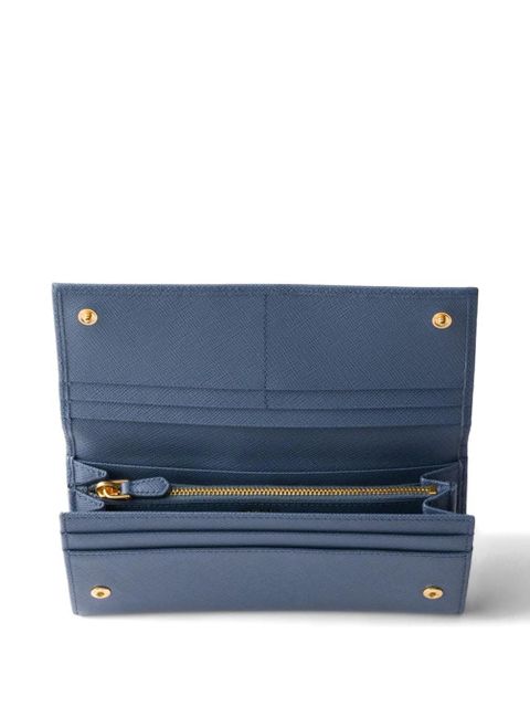 Prada large Saffiano leather wallet - Blue