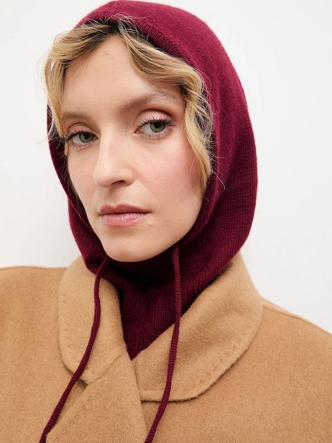 Answear.LAB kominiarka z kaszmirem kolor bordowy