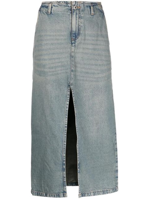 Gimaguas front-slit cotton denim midi skirt - Blue - zdjęcie produktu nr 1