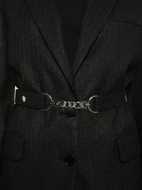 Maje pinstripe belted blazer - Black