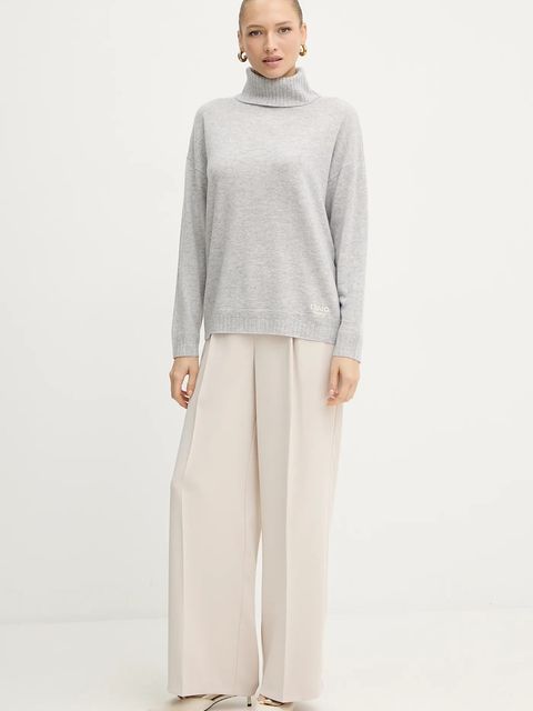 Liu Jo sweter wełniany damski kolor szary lekki z golfem TF5179.MS026 - zdjęcie produktu nr 2