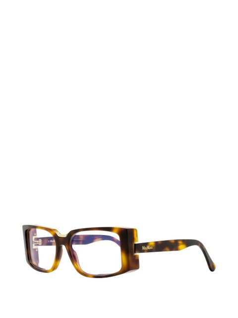 Max Mara Eyewear rectangular gold-tone glasses - Brown - zdjęcie produktu nr 2