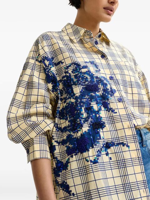 Essentiel Antwerp floral plaid shirt - Neutrals