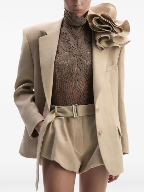 Magda Butrym belted pleated shorts - Neutrals - zdjęcie produktu nr 2