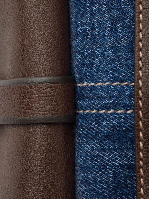 Prada Bonnie large denim and leather handbag - Blue