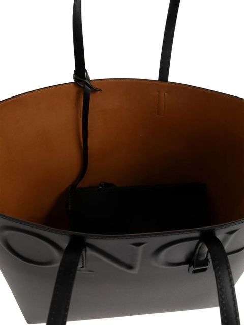 Moncler small Very embossed-logo tote bag - Black