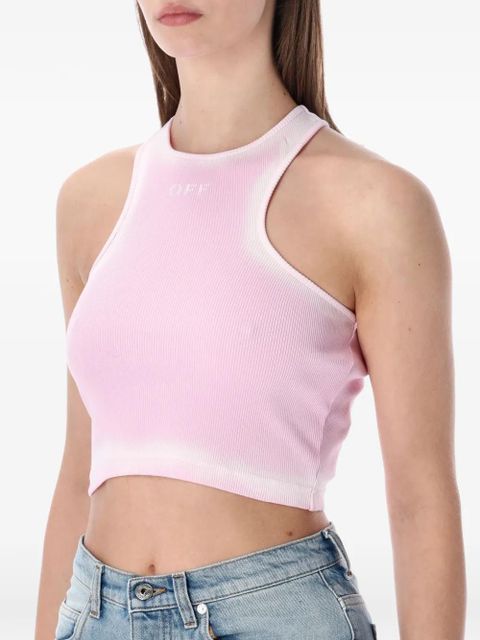 Off-White Rowing ribbed crop top - Pink