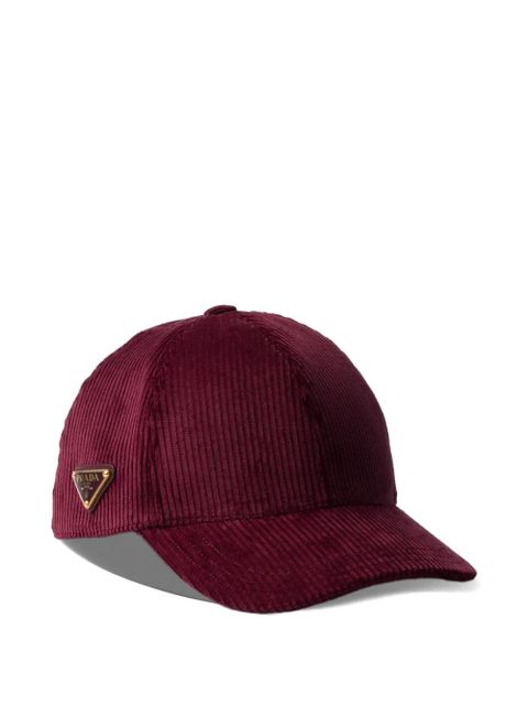 Prada corduroy baseball cap - Red - zdjęcie produktu nr 1