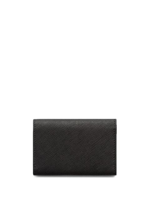 Prada triangle-logo leather cardholder - Black - zdjęcie produktu nr 2