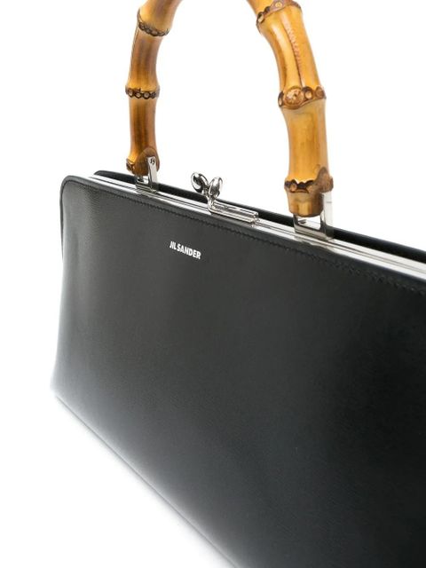 Jil Sander Goji bamboo-handle leather bag - Black